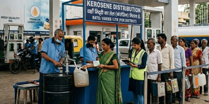 പാചകവാത ക്ഷാമം: റേഷൻ കടകളെ കൂടാതെ തിരഞ്ഞെടുക്കപ്പെട്ട പെട്രോൾ പമ്പുകൾ വഴിയും മണ്ണെണ്ണ വിതരണം വ്യാപകമാക്കാൻ ഉത്തരവിറക്കി കേന്ദ്ര സർക്കാർ