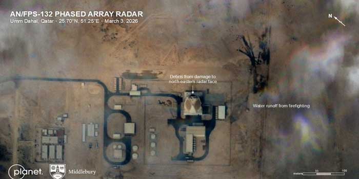 ശത്രുവിന്റെ കണ്ണ് തന്നെ അടിച്ചുതകർത്ത് ഇറാൻ!! എതിരാളി തൊടുക്കുന്ന ബാലിസ്റ്റിക് മിസൈലുകൾ വരെ 5,000 കി.മീ. ദൂരത്ത് നിന്നെ പിടിച്ചെടുക്കുന്ന കേമൻ, ലോകത്ത് സ്ഥാപിച്ചിട്ടുള്ളത് വെറും ആറിടങ്ങളിൽ മാത്രം… 1.1 ബില്യൺ ഡോളർ മുതൽ മുടക്കിയ ഖത്തറിലെ അമേരിക്കൻ അത്യാധുനിക ബാലിസ്റ്റിക് മിസൈൽ റഡാർ സംവിധാനത്തെ തകർത്തു, സാറ്റലൈറ്റ് ദൃശ്യങ്ങൾ പുറത്ത്