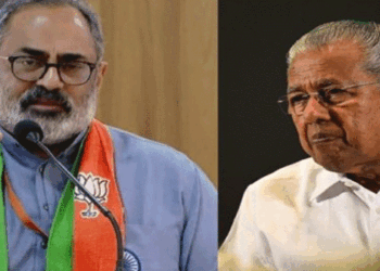 ധർമ്മടത്തുനിന്നും മുഖ്യമന്ത്രിയെ വെല്ലുവിളിച്ച് രാജീവ് ചന്ദ്രശേഖർ; ‘സംവാദത്തിന് തയ്യാറെങ്കിൽ വെറും 10 മിനുട്ടിൽ നിങ്ങളുടെ വാദങ്ങളെല്ലാം പൊളിച്ചു കൈയ്യിൽ തരാം‘