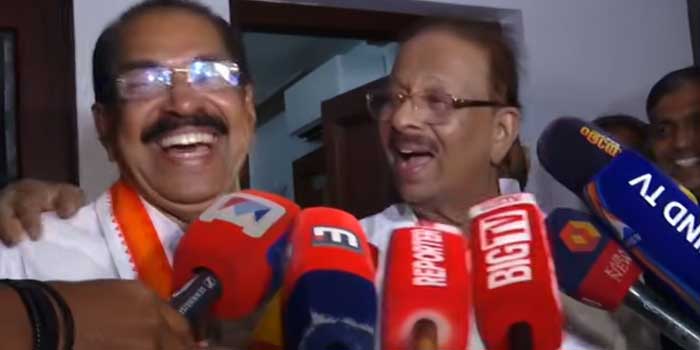 ‘നിങ്ങൾ വിചാരിക്കുന്ന ബന്ധമല്ല ഞങ്ങൾ തമ്മിൽ, സണ്ണി ജോസഫ് എന്റെ സ്വന്തമാണ്, സണ്ണിയോ‌ട് എനിക്കുള്ളത് പ്രേമം!! ഞങ്ങൾ തമ്മിൽ ഒരു പിണക്കവും ഉണ്ടായിരുന്നില്ല, പേരാവൂരിൽ പ്രചാരണത്തിന് ഞാൻ പോകില്ലെന്ന് ആര് പറഞ്ഞു? രണ്ടുപേരും തിരക്കിലായിരുന്നു’, തലയിൽ കൈവച്ച് അനു​ഗ്രഹിച്ച് കെ സുധാകരൻ- ഇന്നു പ്രചാരണത്തിനിറങ്ങും