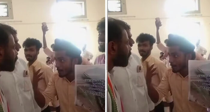 വയനാട് ഫണ്ട് മുക്കിയ കോണ്‍ഗ്രസിന് വോട്ടില്ല… കണ്ണൂര്‍ തോട്ടട പോളിടെക്‌നിക്കില്‍ വോട്ട് ചോദിച്ചെത്തിയ  യുഡിഎഫ് സ്ഥാനാര്‍ഥിയെ കയ്യേറ്റം ചെയ്യാന്‍ ശ്രമിച്ച് എസ്എഫ്ഐ പ്രവര്‍ത്തകര്‍, ക്ലാസില്‍ നിന്നും കൂവി ഓടിച്ചു