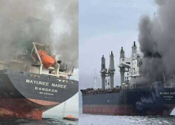 ഹോർമൂസ് കടലിടുക്കിന് സമീപം ആക്രമണം!! ഇന്ത്യയിലേക്ക് യാത്രതിരിച്ച തായ് ചരക്കുകപ്പലിൽ വൻ തീപിടിത്തം, 20 നാവികരെ ഒമാൻ നേവി രക്ഷപ്പെടുത്തി, മൂന്നുപേർക്കായി തെരച്ചിൽ.. ആക്രമിക്കപ്പെട്ടത് 178 മീറ്റർ നീളവും 30,000 ടൺ ഭാരമുള്ള ബൾക്ക് കാരിയർ കപ്പൽ