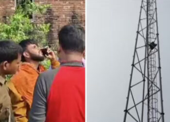 കള്ളക്കേസില്‍ കുടുക്കി കാമുകനെ ജയിലിലടച്ച് കുടുംബം, മൊബൈല്‍ ടവറിന് മുകളില്‍ കയറി ആത്മഹത്യാ ഭീഷണി മുഴക്കി യുവതിയുടെ സാഹസികത, മറ്റൊരു വഴിയുമില്ലാതെ കാമുകനെ വിട്ടയച്ച് പൊലീസ്