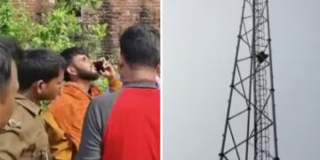 കള്ളക്കേസില്‍ കുടുക്കി കാമുകനെ ജയിലിലടച്ച് കുടുംബം, മൊബൈല്‍ ടവറിന് മുകളില്‍ കയറി ആത്മഹത്യാ ഭീഷണി മുഴക്കി യുവതിയുടെ സാഹസികത, മറ്റൊരു വഴിയുമില്ലാതെ കാമുകനെ വിട്ടയച്ച് പൊലീസ്