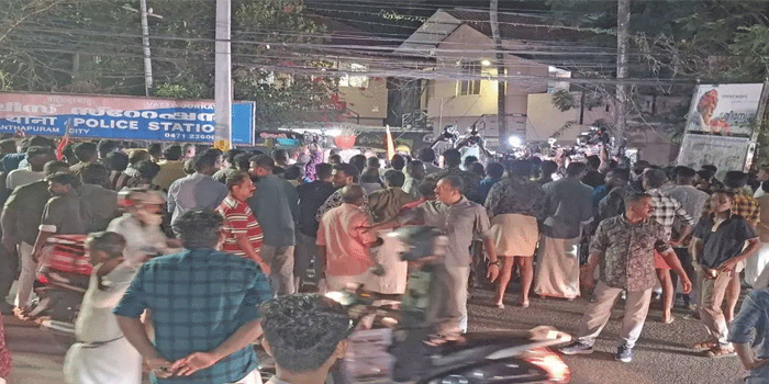 ബന്ധുക്കൾ തമ്മിലുള്ള തർക്കം സി.പി.എം- ബി.ജെ.പി സംഘർഷമായി; കൂട്ടയടി, കല്ലേറ്, ലാത്തിച്ചാർജ്; പോലീസുകാരന് പരിക്ക്
