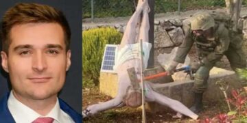 തലകീഴായി കിടക്കുന്ന കുരിശിൽ തൂങ്ങപ്പെട്ട യേശുക്രിസ്തുവിന്റെ വി​ഗ്രഹം, മുഖത്ത് കൂടംകൊണ്ട് ആഞ്ഞടിക്കുന്ന ഇസ്രയേൽ സൈനികൻ, ചിത്രം വൈറൽ!! ഇസ്രയേലിനെതിരെ ലോകവ്യാപക പ്രതിഷേധം, സംഭവം സത്യമെന്ന് ഇസ്രായേൽ സൈന്യം