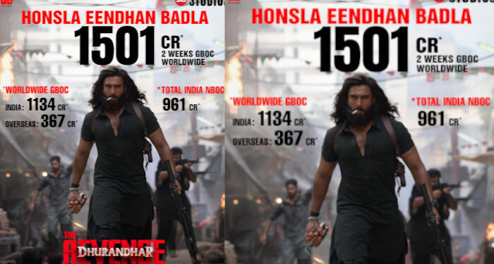 ചരിത്രം കുറിച്ച് “ധുരന്ധർ പ്രതികാരം” , 1500 കോടി പിന്നിട്ട് ആഗോള ഗ്രോസ്, ഇന്ത്യയിൽ നിന്ന് മാത്രം വാരിക്കൂട്ടിയത് 1000 കോടി