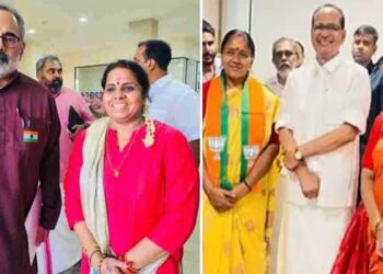 ശോഭ സുരേന്ദ്രനായി പണം കൈമാറിയ സിമി സജീവൻ ചില്ലറക്കാരിയല്ല, ബിജെപി നേതാക്കളുമായി അടുത്ത ബന്ധം, കേന്ദ്രമന്ത്രിക്കും ശോഭ സുരേന്ദ്രനും പിന്നാലെ രാജീവ് ചന്ദ്രശേഖറിനൊപ്പമുള്ള ഫോട്ടോകളും പുറത്ത്