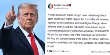 “ഇന്ന് രാത്രികൊണ്ട് മുഴുവൻ നാഗരികതയും മരിക്കും… ഇന്ന് രാത്രി ലോകചരിത്രത്തിലെ ഏറ്റവും നിർണായക നിമിഷങ്ങളിൽ ഒന്നായിരിക്കും, 47 വർഷമായി തുടരുന്ന ഭീഷണി, അഴിമതി, മരണങ്ങൾ എന്നിവയ്ക്ക് ഇതോടെ അവസാനം വരും”- ഇറാനെതിരെ കടുത്ത മുന്നറിയിപ്പുമായി ട്രംപ്