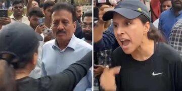 ‘ഷട്ട് അപ്പ്, ആൻഡ് ​ഗെറ്റ് ഔട്ട് ഫ്രം ഹിയർ’!! അല്ല പിന്നെ സഹിക്കുന്നതിനൊക്കെ ഒരു പരിധിയില്ലേ- വക്കാലത്ത് പറയാനെത്തിയ പോലീസിനെ ഓടിച്ചു… ബിജെപി മന്ത്രിയെ നടുറോഡിലിട്ട് നിർത്തിപ്പൊരിച്ചു… നിങ്ങൾക്കൊക്കെ സമരം നടത്തണമെങ്കിൽ വിശാലമായ മൈതാനം അവിടെയില്ലേ? മന്ത്രിയുടെ പ്രതിഷേധ റാലിയിൽ ജനം ബ്ലോക്കിൽപ്പെട്ടത് മണിക്കൂറുകളോളം- യുവതിയുടെ ‘കലിപ്പ്’ സമൂഹ മാധ്യമങ്ങളിൽ വൈറൽ