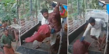 ആ’ ദൈവത്തിന്റെ കരങ്ങൾ’ താങ്ങിയില്ലായിരുന്നെങ്കിൽ… തലയിടിക്കുക വാഹനത്തിന്റെ ഫ്ലോറിൽ, അല്ലെങ്കിൽ ഗ്രില്ലിൽ!! ജോലിക്കിടെ രണ്ടാം നിലയിൽ നിന്നു വീണ നിർമാണത്തൊഴിലാളിയെ കൈകളിൽ താങ്ങി അയൽവാസി രഞ്ജിഷ്