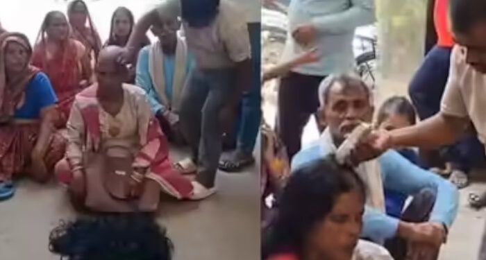 തന്റെ വാര്‍ഡിനോട് അവഗണന കാട്ടുന്നു, ബിജെപി ഭരിക്കുന്ന കോർപ്പറേഷന് മുന്നിൽ തല മൊട്ടയടിച്ച് ബിജെപി വനിത കൗൺസിലറുടെ പ്രതിഷേധം, പിന്തുണയുമായി പ്രതിപക്ഷം