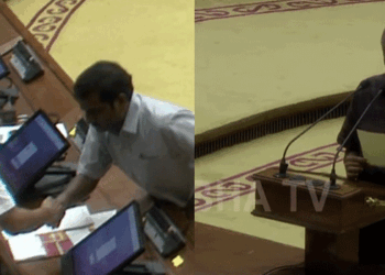 സത്യപ്രതിജ്ഞയ്ക്കായി നടുത്തളത്തിലിറങ്ങിയ വിമത എംഎൽഎമാരെ യുഡിഎഫ് അം​ഗങ്ങൾ കരഘോഷത്തോടെ വരവേറ്റു; ​ഗോവിന്ദൻ വക പിണറായിയ്ക്ക് ഷേക്ക് ഹാൻഡ്; പ്രതിപക്ഷ നേതാവിനെ അഭിവാദ്യം ചെയ്ത് കുഞ്ഞിക്കൃഷ്ണനും