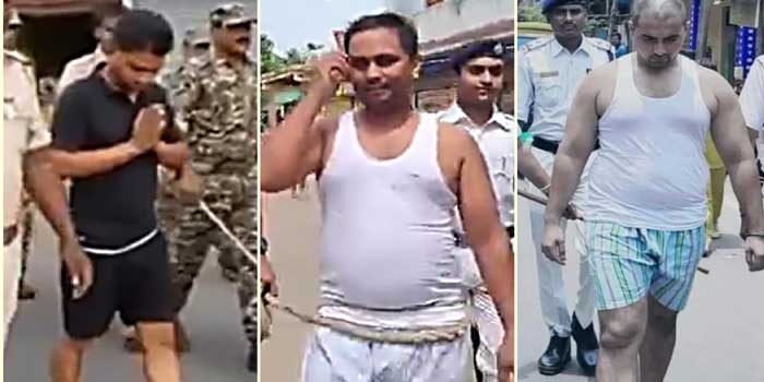 ‘ഇതാണ് രാമരാജ്യം’- ബിജെപി എംഎൽഎ!! അടിവസ്ത്രം മാത്രം ധരിപ്പിച്ച് അരയിൽ കയർ കെട്ടി തൃണമൂൽ കോൺഗ്രസ് നേതാക്കളെ പൊതുമധ്യത്തിൽ കൂടി നടത്തിച്ച് ബംഗാൾ പോലീസ്, ചില നേതാക്കളെക്കൊണ്ട് പൊതുവേദിയിൽ ഏത്തമിടീച്ച് മാപ്പു പറയിക്കുന്നു- കേസിൽ ഇടപെട്ട് ഹൈക്കോടതി, സർക്കാരിനോട് വിശദീകരണം തേടി