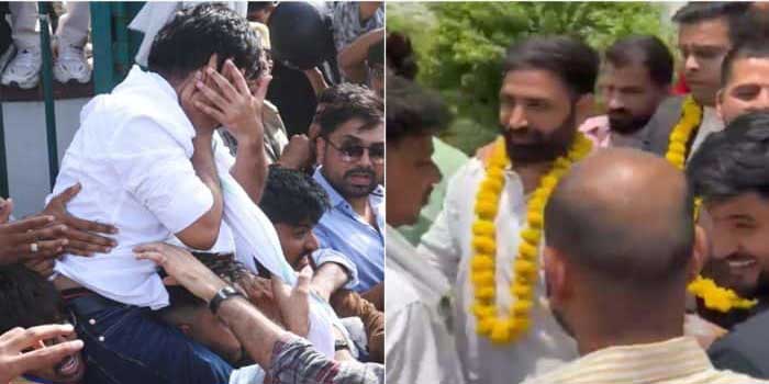 ‘ഭാരത് മാതാ കീ ജയ്, ജയ് ശ്രീറാം’… കോക്രോച്ച് ജനതാ പാർട്ടി സ്ഥാപകനെ മർദിച്ച കേസിൽ ജാമ്യം കിട്ടി പുറത്തിറങ്ങിയ പ്രതികളെ മാലയിട്ട് സ്വീകരിച്ച് ജനക്കൂട്ടം, വീഡിയോ വൈറൽ