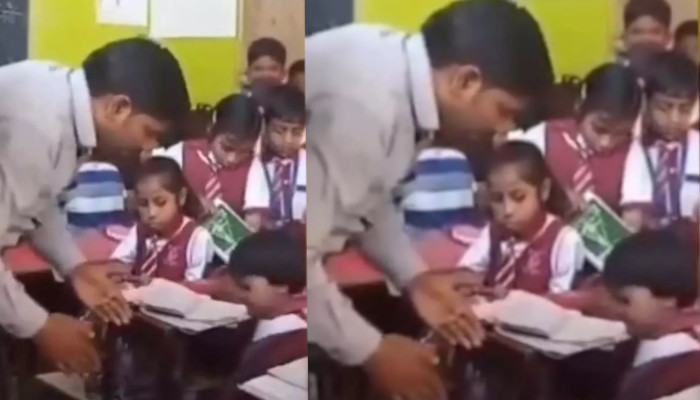 പ്ലേ സ്കൂള് കുട്ടികളുടെ മുഖത്ത് മാറി മാറിയടിച്ച് അധ്യാപകന്, അടിയുടെ ആഘാതം താങ്ങാതെ ഡെസ്കിലേക്ക് മറിഞ്ഞ് വീണ് പെണ്കുട്ടി, പിന്നാലെ കുട്ടികളെ ബാത്ത്റൂമില് പൂട്ടിയിട്ടു, വിമര്ശനവുമായി സോഷ്യല് മീഡിയ