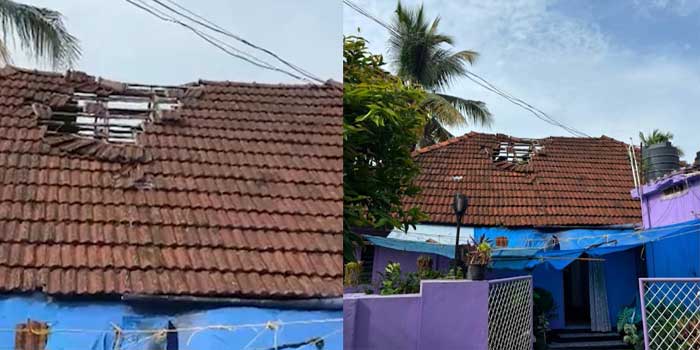 വിമാനം താഴ്ന്നുപറന്നു, നെടുമ്പാശേരിയിൽ വീടിന്റെ മേൽക്കൂരയിലെ ഓടുകൾ പറന്നുപോയി, ഓട് പതിച്ചത് ​ഗൃഹനാഥന്റെ ദേഹത്ത്!! തോളിന് പരുക്ക്