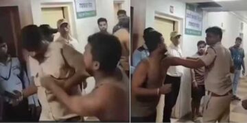 വെള്ളമടിച്ച് കിറുങ്ങിയ യുവാവ് വൈദ്യപരിശോധനയ്ക്കെത്തിച്ച പോലീസിന്റെ കരണം തീർത്ത് തല്ലി, പ്രതിക്കെതിരെ കൂടുതൽ വകുപ്പുകൾ പ്രകാരം കേസെടുത്ത് പോലീസ്- വീഡിയോ വൈറൽ