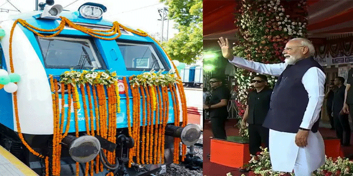പ്രധാനമന്ത്രി പച്ചക്കൊടി കാട്ടി; ഇന്ത്യയുടെ ആദ്യ ഹൈഡ്രജൻ ട്രെയിൻ ചൂളം വിളിച്ചു; ഹരിതയാത്രയ്ക്ക് തുടക്കം