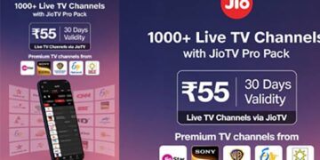 ‘ജിയോ ടിവി പ്രോ: 55 രൂപയ്ക്ക് 1000 ലൈവ് ടിവി ചാനലുകൾ സ്മാർട്ട്ഫോണുകളിൽ കുറഞ്ഞ ചെലവിൽ ലൈവ് ടിവി കാണാം; 30 ദിവസത്തേക്ക് 55 രൂപ ; 16-ലധികം ഭാഷകളിലായി 1000-ലധികം ലൈവ് ടിവി ചാനലുകൾ ലഭ്യം