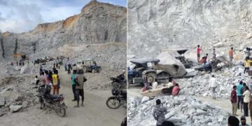 ട്രാ​ക്ട​ർ ഉ​പ​യോ​ഗി​ച്ച് മു​ക​ളി​ലെ പാ​റ നീ​ക്കം ചെ​യ്യു​ന്ന​തി​നി​ടെ അ​പ്ര​തീ​ക്ഷി​ത​മാ​യി കൂ​റ്റ​ൻ ക​ല്ലു​ക​ളും മ​ണ്ണും താഴേനിന്ന് ജോലി ചെയ്യുന്ന തൊഴിലാളികളുടെ ദേഹത്തേക്കും തലയിലേക്കും പതിച്ചു, 9 പേർക്ക് ദാരുണാന്ത്യം, അഞ്ചുപേർക്ക് ​ഗുരുതര പരുക്ക്, കല്ലും മണ്ണും നീക്കം ചെയ്യുന്നത് യ​ന്ത്ര​സ​ഹാ​യ​ത്തോ​ടെ, മരണസംഖ്യ ഉയർന്നേക്കും