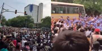 ജെൻസികളോടാ സാറുമ്മാരുടെ കളി, ലാത്തിയും കുറിവടിയുമായി ഓടിപ്പാഞ്ഞുവന്ന പോലീസുകാരെ ഒരൊറ്റ ജന​ഗണമനകൊണ്ട് സ്റ്റാച്യുവാക്കി ഡൽഹിയിലെ പിള്ളേർ… ’52 സെക്കന്റെങ്കിലും ഞങ്ങൾക്ക് ശ്വാസമെടുക്കാമല്ലോ’ വാചകത്തിൽ കൊടുത്ത വീഡിയോ വൈറൽ