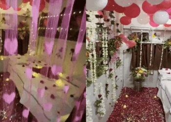 ട്രെയിനിലെ AC കോച്ച് ‘മണിയറ‘യാക്കി; നിറയെ ബലൂണും പൂക്കളും; സംഭവം വൈറൽ; പക്ഷേ, ചീഫ് ടിക്കറ്റ് ഇൻസ്പെക്ടറുടെ പണി തെറിച്ചു- വീഡിയോ
