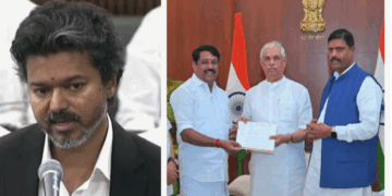 ‘വിജയ് സത്യപ്രതിഞ്ജാ ലംഘനം നടത്തി; മന്ത്രി സഭായോഗത്തിൽ ചട്ടവിരുദ്ധമായി മുഖ്യമന്ത്രിയുടെ ഉപദേശകന്റെയും സുഹൃത്തിന്റെയും സാന്നിധ്യം‘- ഗവർണർക്ക് പരാതി നൽകി ബിജെപി; ‘കുതിരക്കച്ചവടത്തിന് ശ്രമിക്കുന്നു‘വെന്ന് ഡിഎംകെ