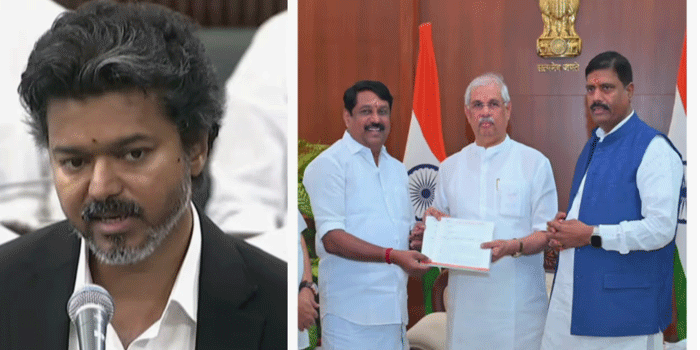 ‘വിജയ് സത്യപ്രതിഞ്ജാ ലംഘനം നടത്തി; മന്ത്രി സഭായോഗത്തിൽ ചട്ടവിരുദ്ധമായി മുഖ്യമന്ത്രിയുടെ ഉപദേശകന്റെയും സുഹൃത്തിന്റെയും സാന്നിധ്യം‘- ഗവർണർക്ക് പരാതി നൽകി ബിജെപി; ‘കുതിരക്കച്ചവടത്തിന് ശ്രമിക്കുന്നു‘വെന്ന് ഡിഎംകെ