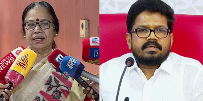 വിഴിഞ്ഞം വിവാദത്തിൽ കെ.കെ. രാഗേഷിനെ തള്ളി പി.കെ. ശ്രീമതി; “ആവിലും ഇല്ല, ദുനിയാവിലും ഇല്ല എന്ന രീതിയിൽ സംസാരിക്കരുത്; ഒരുകാര്യം പറയുമ്പോൾ കാരണം വ്യക്തമാക്കണം”