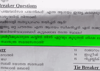 ‘ബ്രിട്ടീഷുകാരിൽ നിന്ന് ഏറ്റവും കൂടുതൽ ശിക്ഷ ലഭിച്ച സ്വാതന്ത്ര്യസമര സേനാനി ആര്?’,  ക്വിസ് മത്സരത്തിൽ വി.ഡി. സവർക്കറുമായി ബന്ധപ്പെട്ട ചോദ്യം; കാസർകോട് ജില്ലാ വിദ്യാഭ്യാസ ഉപഡയറക്ടർ റിപ്പോർട്ട് തേടി