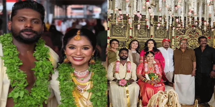 ‘തുടക്ക’ത്തിൽ വിസ്മയയുടെ ശബ്ദവും കൂട്ടുകാരിയും; ആദിത്യലക്ഷ്മി വിവാഹിതയായി, വിവാഹച്ചടങ്ങിൽ ലിസിയും സുചിത്രയും ആന്റണി പെരുമ്പാവൂരും