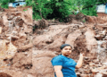 രാത്രി മൂന്നുമണിയോടെ പതിവില്ലാതെ പൂച്ചയുടെ കരച്ചിൽ; ഉറക്കമുണർന്ന കുടുംബം രക്ഷപ്പെട്ടത് തലനാരിഴയ്ക്ക്, വീടിരുന്നിടത്ത് ഉരുൾപൊട്ടി; മുറ്റം ഒലിച്ചുപോയി