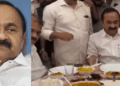 ‘അന്ന്: മുഖ്യമന്ത്രിനിശ്ചയിച്ച പരിപാടികളെല്ലാം ക്യാൻസൽ ചെയ്തു. ഇന്ന് : ആ ലെഗ് പീസ് ഇങ്ങെടുക്ക്’ എന്നാണ് സ്ഥിതി; നാട് വെള്ളത്തിലായി മനുഷ്യർ ആശങ്കയിലായിരിക്കുമ്പോൾ മുഖ്യമന്ത്രി പൊന്നാനിയില് വിരുന്നുണ്ടു; രൂക്ഷ വിമര്ശനം