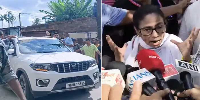‘കാറിന്റെ ഗ്ലാസ് അടച്ചിരുന്നില്ലെങ്കിൽ എന്റെ തല പിളർന്നേനെ, ഞാൻ മരിച്ചുപോകുമായിരുന്നു, ഇതുപോലൊരു ആക്രമണം ഞാൻ മുമ്പ് നേരിട്ടിട്ടില്ല’- മമത ബാനർജി!! പോലീസ് കസ്റ്റഡിയിൽ മരിച്ച യുവാവിന്റെ വീട് സന്ദർശിക്കാനിറങ്ങിയ മമതയുടെ വാഹനത്തിനു നേരെ ആക്രമണം, കല്ലും കുപ്പികളും ചെളിയും വലിച്ചറിഞ്ഞ് അക്രമികൾ