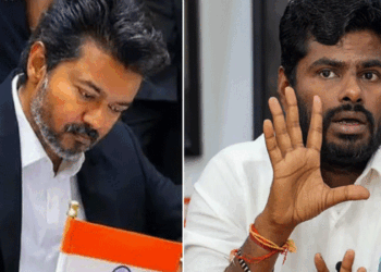 ‘വിജയ് മന്ത്രിസഭയിൽ കൈക്കൂലി വാങ്ങുന്ന മന്ത്രിമാരുണ്ട്, സർക്കാർ ടെൻഡറുകൾ അനുവദിക്കുന്നതിന് കരാറുകാരിൽ നിന്ന് പണം ആവശ്യപ്പെടുന്നു; കൈവശമുള്ള തെളിവുകൾ പരസ്യമായി പുറത്തുവിടും‘- കെ.അണ്ണാമലൈ