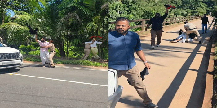 ‘കരിങ്കൊടിക്ക് കരിങ്കൊടി’, കോഴിക്കോട് ജില്ലയിൽ വിവിധയിടങ്ങളിൽ ചെന്നിത്തലയ്ക്കും പ്രിയങ്ക ഗാന്ധിയ്ക്കും നേരെ യുവമോർച്ചയുടെ പ്രതിഷേധം; വാഹനവ്യൂഹത്തിന് മുന്നിലേക്ക് ചാടി പ്രവർത്തകർ