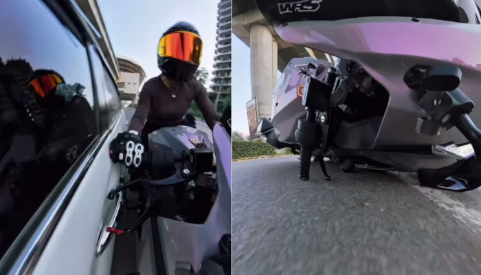 സ്പോര്‍ട്സ് ബൈക്ക് ഓടിക്കുകയായിരുന്ന യുവതിയെ പിന്തുടര്‍ന്നു, വണ്ടി നിര്‍ത്താന്‍ ആവശ്യപ്പെട്ട് അസഭ്യവര്‍ഷം, സൈഡ് ചോദിച്ചതിനു പിന്നാലെ കാറുകൊണ്ടിടിച്ച് വീഴ്ത്തി, നിര്‍ത്താതെ പോയ പ്രതികള്‍ക്കായി തിരച്ചില്‍ ശക്തം