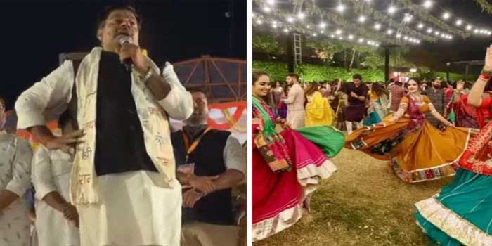 ഗർബ പരിപാടിയിലേക്ക് മുസ്ലിം യുവാക്കൾ തന്നെ വരേണ്ടാ… സഹോദരിമാരേയും പെൺമക്കളേയും കൂട്ടിക്കൊണ്ടുവാ… ഞങ്ങളുടെ ആൺകുട്ടികളും തയ്യാറാണ്… അല്ലെങ്കിൽ ജയ് ശ്രീറാം വിളിച്ച് നെറ്റിയിൽ തിലകം ചാർത്തിയെത്തിയാൽ മതി!! ബിജെപി എംഎൽഎയുടെ വൃത്തികെട്ട പരാമർശത്തിന് കയ്യടിച്ച് ആൾക്കൂട്ടം- പ്രതിഷേധവുമായി കോൺഗ്രസും എഐഎംഐഎമ്മും