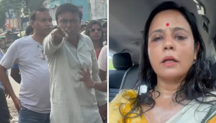 മഹുവ മൊയ്ത്രയ്ക്ക് നേരെ മുട്ടയെറിഞ്ഞ് ബിജെപി പ്രവര്‍ത്തകര്‍, അക്രമം നടന്നത് പൊലീസിന്റെ കണ്‍മുമ്പില്‍ വച്ച്