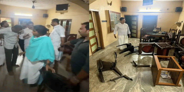 ‘എന്റെ കൈ വിടടാ, നീയാരാടാ‘; ചിറയിൻകീഴിൽ രമ്യ ഹരിദാസും  കോൺഗ്രസ് നേതാക്കളും തമ്മിൽ വാക്കേറ്റം, കയ്യാങ്കളി; പരിക്കേറ്റ  എംഎൽഎ ആശുപത്രിയിൽ ചികിത്സ തേടി
