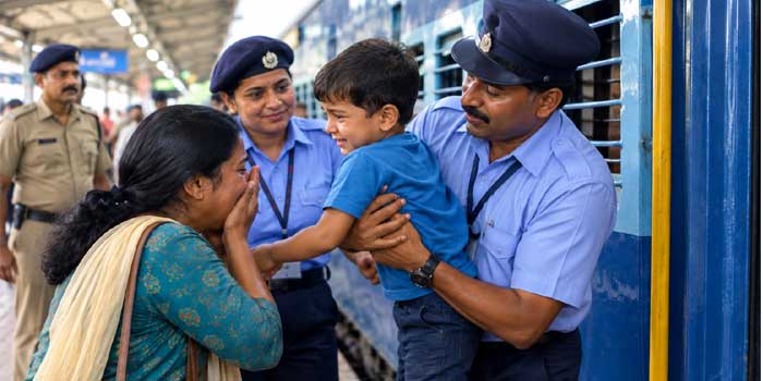 പോകേണ്ടത് തലശ്ശേരിക്ക്, അമ്മ മിഠായിക്കടലാസ് വേസ്റ്റ് ബിന്നിലിടാൻ തിരിഞ്ഞ നേരത്തിന് നാലുവയസുകാരൻ തിരുവനന്തപുരത്തേക്കു പുറപ്പെട്ട കിടന്ന ട്രെയിനിൽ ചാടിക്കയറി… മകനെ കാണാതെ കരഞ്ഞ അമ്മയ്ക്ക് തുണയായത് റെയിൽവേ ഉദ്യോഗസ്ഥർ, തിരൂരിൽ നിന്ന് കുഞ്ഞ് അമ്മയുടെ കൈകളിലേക്ക്