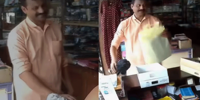 മുൻ പരിചയമുള്ളപോലെ  വലിയ ലോഹ്യമൊക്കെ പറഞ്ഞ് കടയിൽ കയറി രണ്ട് ഷർച്ച് വാങ്ങി; പുറത്ത് കാറിലിരിക്കുന്ന ഭാര്യയെ കാണിച്ചിട്ട് വന്ന് ബില്ലടയ്ക്കാമെന്ന് പറഞ്ഞ് ഇറങ്ങി, മുങ്ങി; സിസിടിവി ദൃശ്യങ്ങൾ പങ്കുവെച്ച് കടയുടമ