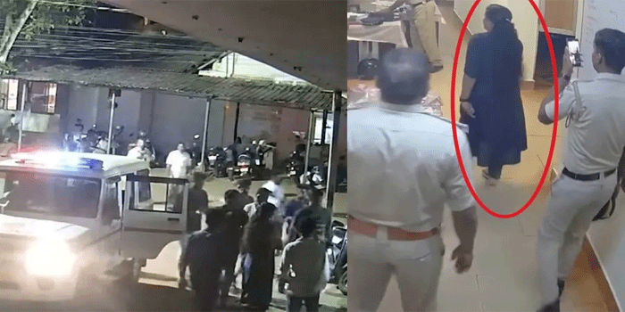 ശ്രീനാദേവി കുഞ്ഞമ്മയും കോൺഗ്രസ് പ്രവർത്തകരും പോലീസ് ജീപ്പ് തടഞ്ഞുനിർത്തി  ആക്രമിക്കാൻ ശ്രമിച്ചു;  അടൂർ പോലീസ് സ്റ്റേഷനിൽ അതിക്രമിച്ചു കയറി;  ദൃശ്യങ്ങൾ പുറത്ത്