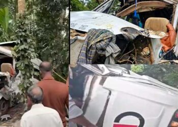 കൂടരഞ്ഞിയിൽ ​ട്രാവലർ നിയന്ത്രണം വിട്ട് മറിഞ്ഞു, 11 മാസം പ്രായമുള്ള കുഞ്ഞിന് ദാരുണാന്ത്യം, വാഹനം അപകടത്തിൽപ്പെട്ടത് കക്കാടംപൊയിലിലെ റിസോർട്ടിൽ നിന്നും മടങ്ങുന്നതിനിടെ, വാഹനത്തിലടിയിൽപ്പെട്ട ഒരാളെ പുറത്തെടുത്തത് ഫയർഫോഴ്‌സെത്തി ട്രാവലർ വെട്ടിപ്പൊളിച്ച്, പരുക്കേറ്റ ചിലരുടെ നില ​ഗുരുതരം