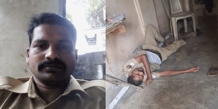 മദ്യലഹരിയിൽ ഡ്യൂട്ടി; യൂണിഫോമിൽ ബോധമില്ലാതെ എക്സൈസ് ഉദ്യോഗസ്ഥൻ, ചെക്ക് പോസ്റ്റിൽ പരിശോധനയില്ല; നാട്ടുകാർ അറിയിച്ചതോടെ പൊലീസ് എത്തി