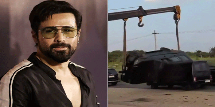 ഷൂട്ടിങ്ങിനിടെ വൻ അപകടം; ക്രെയിനിൽനിന്ന് കാർ വാനിലേക്ക് പതിച്ചു,  തലനാരിഴയ്ക്ക് രക്ഷപ്പെട്ട് ഇമ്രാൻ ഹാഷ്മി