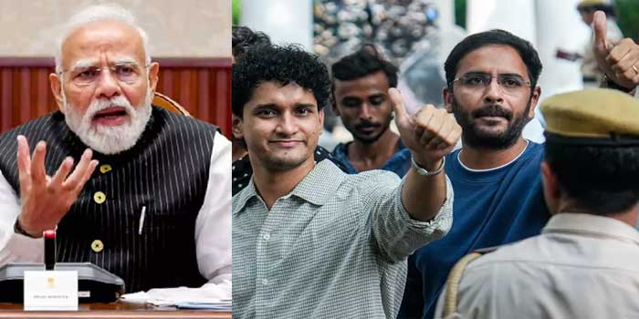 'പോലീസിന്റെ പിന്നിൽ, കോടതിയുടെ മറവിൽ ഒളിച്ചിരിക്കുന്നതാണോ നരേന്ദ്ര മോദിയുടെ ധൈര്യം? നിങ്ങൾ വെറുമൊരു ഭീരുവാണ്, മിസ്റ്റർ മോദിജീ... ഞങ്ങളിൽ ആർക്കും നിങ്ങളെ പേടിയില്ല, ഞങ്ങളെ ജയിലിൽ അടച്ചാൽ ഞങ്ങൾ നിശബ്ദരാകുമെന്ന് കരുതുന്നെങ്കിൽ അങ്ങനെ ഒന്ന് നടക്കാൻ പോകുന്നില്ല'- പ്രധാനമന്ത്രിയെ പരിഹസിച്ച് ദീപ്കെ
