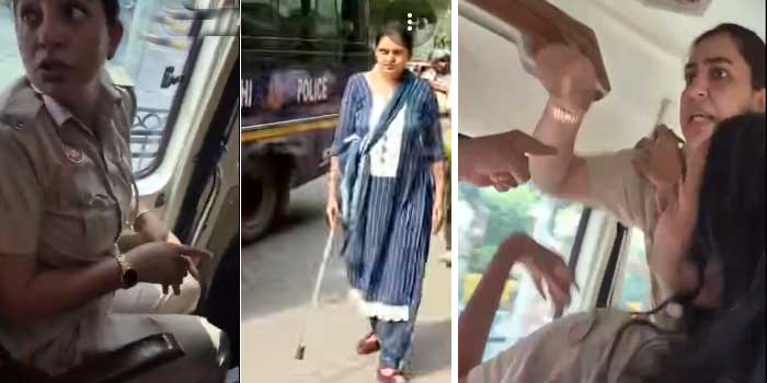 കഴിഞ്ഞ പ്രതിഷേധം അടിച്ചമർത്താൻ നടത്തിയ അതേ തന്ത്രമോ ഇതും? പ്രതിഷേധക്കാർക്കിടയിൽ ചുരിദാർ ധരിച്ച് കയ്യിൽ ലാത്തിയുമായി ഓടുന്ന വനിത, വിദ്യാർഥികളെ കസ്റ്റഡിയിലെടുത്ത വാഹനത്തിൽ നെയിംപ്ലേറ്റില്ലാതെ യൂണിഫോം ധരിച്ച് മറ്റൊരു വനിതാ ഉദ്യോ​ഗസ്ഥയും… ചോദ്യം ചെയ്ത് പ്രതിഷേധക്കാർ- വീഡിയോ