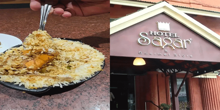 ‘വലിയ സംഭവമാക്കേണ്ട,  ചെയ്യാൻ സാധിക്കുന്നത് ചെയ്തോളൂ’, ബിരിയാണിയിൽ കോഴിത്തൂവൽ കണ്ടത് ശ്രദ്ധയിൽപ്പെടുത്തിയപ്പോൾ ഹോട്ടൽ അധികൃതരുടെ മറുപടി; നാലുമണിക്കൂർ പ്രതിഷേധിച്ച് യുവാവ്; പരാതി നല്കി; കോഴിക്കോട് സാഗർ ഹോട്ടലിനെതിരെ നടപടി